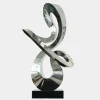 Statues & Sculptures Table Top|Floor Standing^Quantum Drift 87cm Silver Metal Indoor Sculpture v3