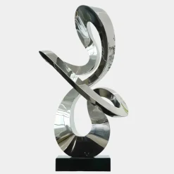 Statues & Sculptures Table Top|Floor Standing^Quantum Drift 87cm Silver Metal Indoor Sculpture v3