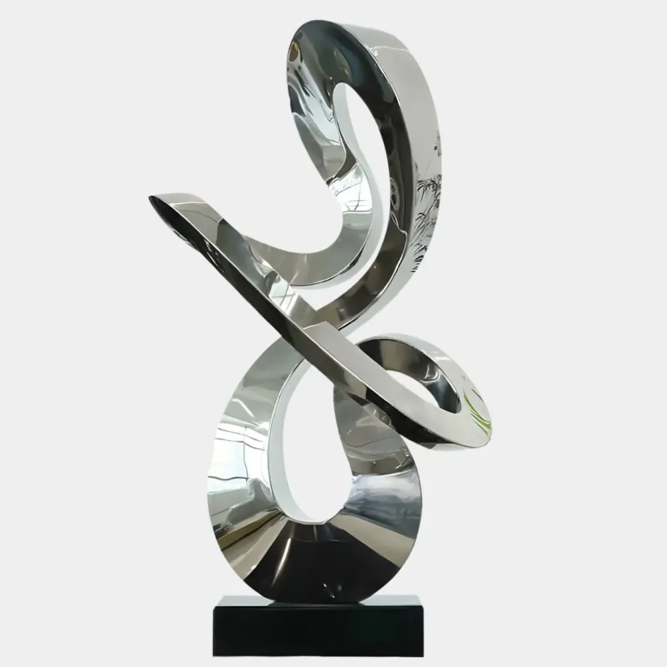 Statues & Sculptures Table Top|Floor Standing^Quantum Drift 87cm Silver Metal Indoor Sculpture v3
