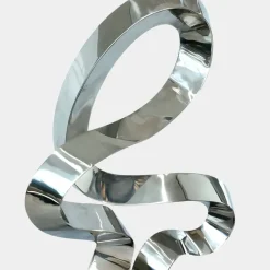 Statues & Sculptures Table Top|Floor Standing^Quantum Drift 87cm Silver Metal Indoor Sculpture v1