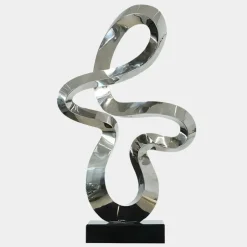 Statues & Sculptures Table Top|Floor Standing^Quantum Drift 87cm Silver Metal Indoor Sculpture v1