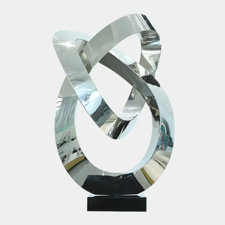 Statues & Sculptures Table Top|Floor Standing^Quantum Helix 88cm Silver Metal Indoor Sculpture