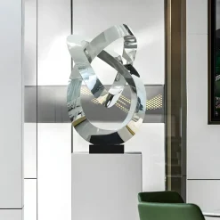 Statues & Sculptures Table Top|Floor Standing^Quantum Helix 88cm Silver Metal Indoor Sculpture