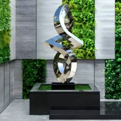 Statues & Sculptures Table Top|Floor Standing^Quantum Shift 98cm Silver Metal Indoor Sculpture