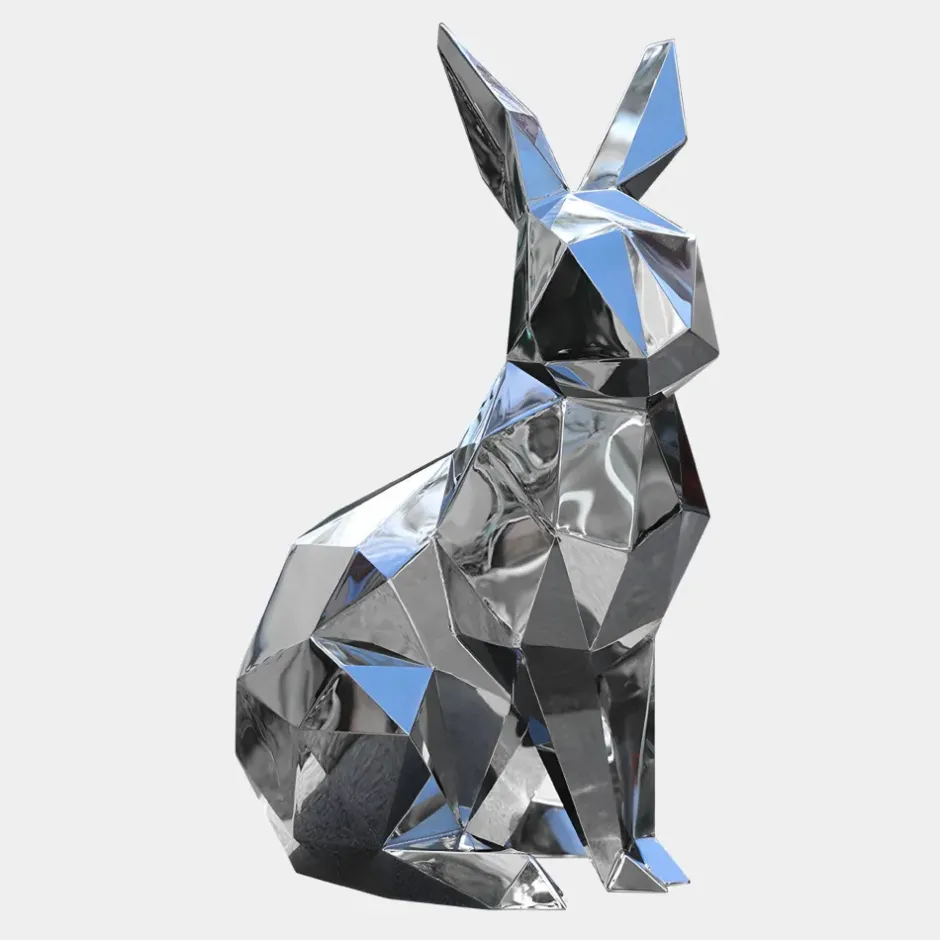 Statues & Sculptures Wildlife|Contemporary^Rabbit 61cm Geometric Metal Garden Sculpture