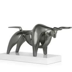 Statues & Sculptures Table Top|Animals^Raging Bull 35cm Anthracite Resin Indoor Sculpture