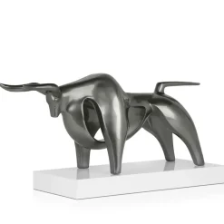 Statues & Sculptures Table Top|Animals^Raging Bull 35cm Anthracite Resin Indoor Sculpture