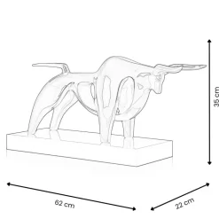 Statues & Sculptures Table Top|Animals^Raging Bull 35cm Anthracite Resin Indoor Sculpture