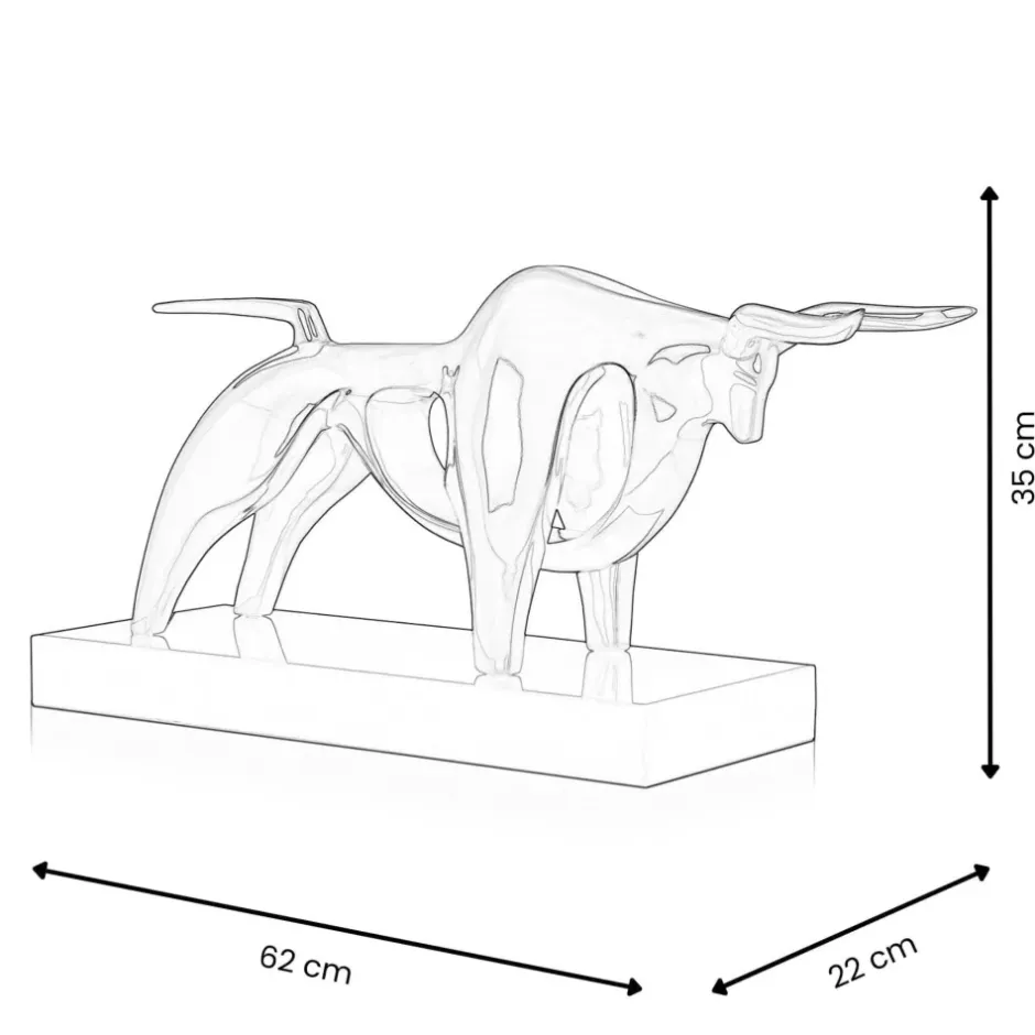 Statues & Sculptures Table Top|Animals^Raging Bull 35cm Anthracite Resin Indoor Sculpture