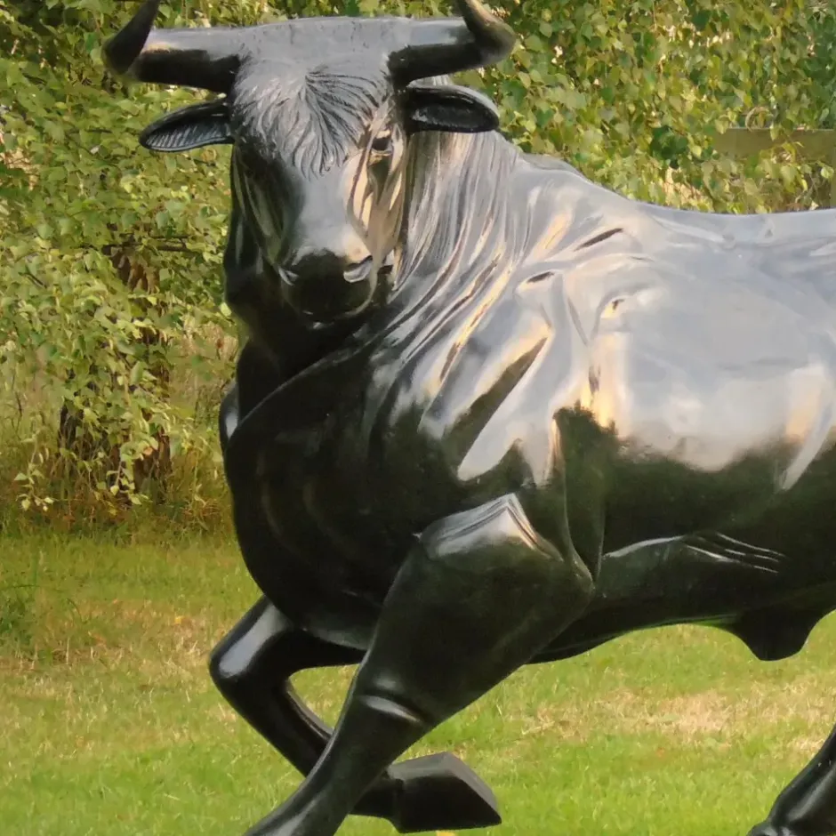 Statues & Sculptures Farm^Raging Bull Life-Size Bronze Metal Garden Statue