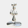 Statues & Sculptures Floor Standing|Abstract^Raindrop Ripples 150cm Silver Metal Garden Sculpture