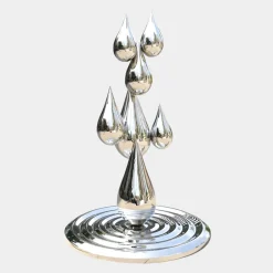 Statues & Sculptures Giant|Floor Standing^Raindrop Ripples 180cm Silver Metal Garden Sculpture
