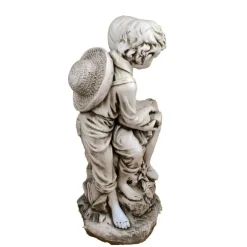 Statues & Sculptures Children^Reading Boy & Girl 88cm Stone Resin Garden Statue