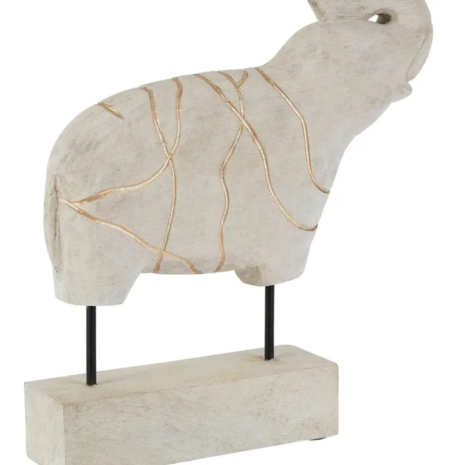 Statues & Sculptures Table Top|Animals^Regal Elephant 42cm Wood Indoor Statue