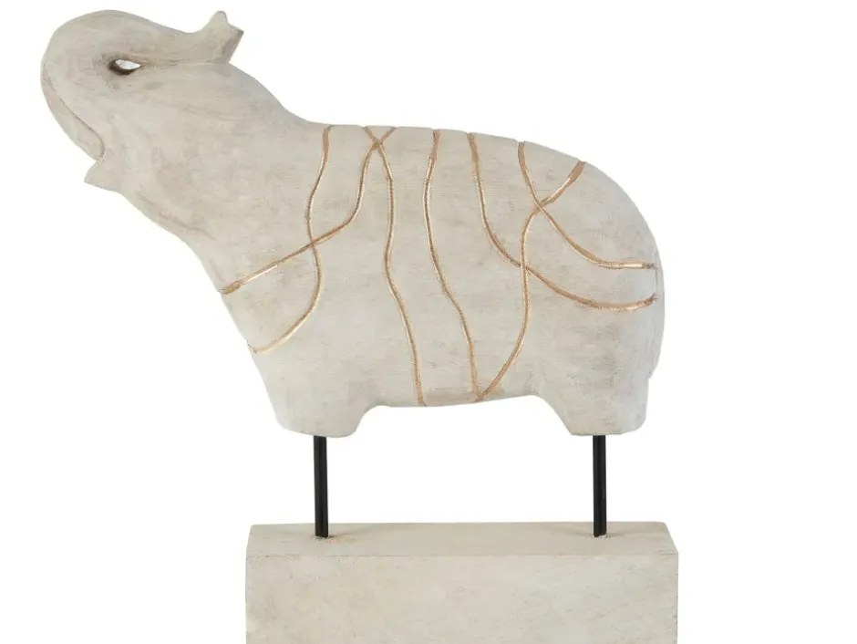 Statues & Sculptures Table Top|Animals^Regal Elephant 42cm Wood Indoor Statue