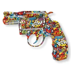 Statues & Sculptures Wall Art|Pop Art^Retro Revolver 32cm Comic Art Resin Wall Sculpture