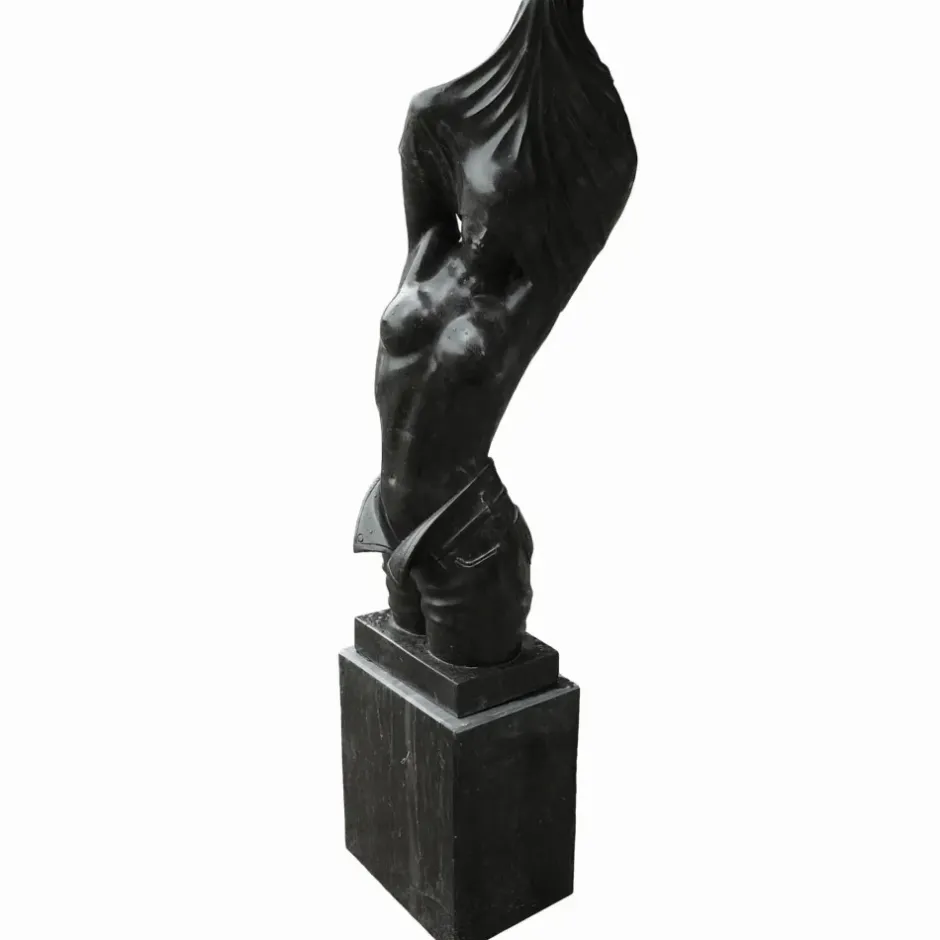 Statues & Sculptures Contemporary|Modern^Reveal Black Marble 170cm Garden Statue on Pedestal