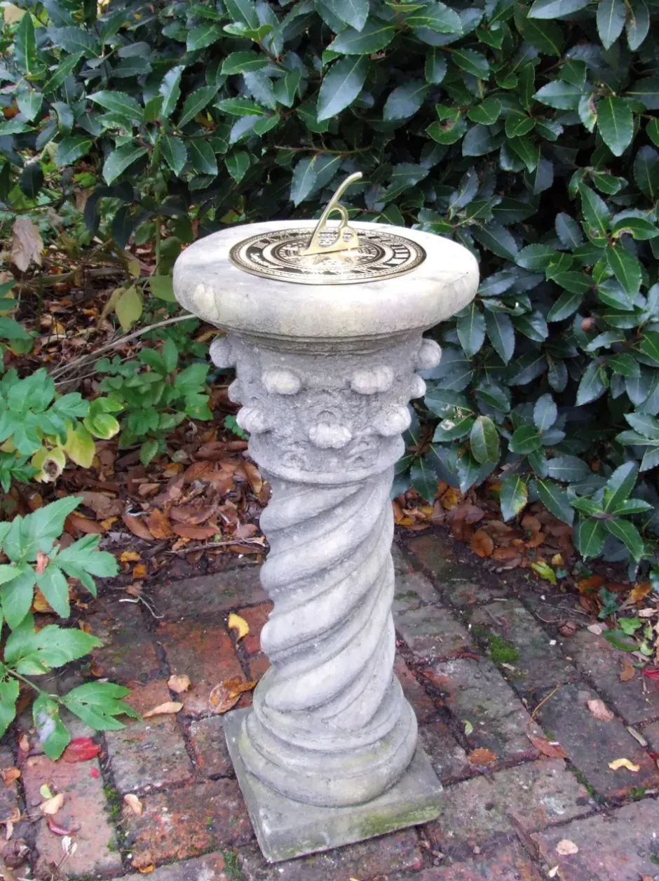 Statues & Sculptures Garden Sundials^Roman Brass Stone Garden Sundial