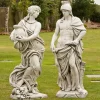 Statues & Sculptures Roman^Roman Gladiator & Goddess Stone Garden Statues