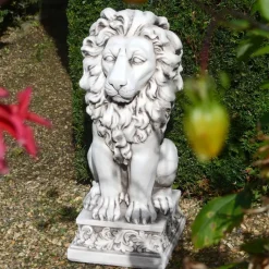 Statues & Sculptures Wildlife|Lions^Royal Lion Antique Stone Garden Statue