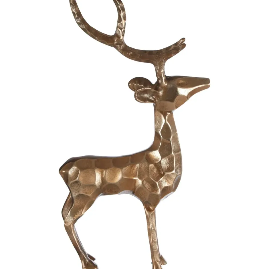Statues & Sculptures Table Top|Animals^Royal Stag 50cm Gold Metal Indoor Statue