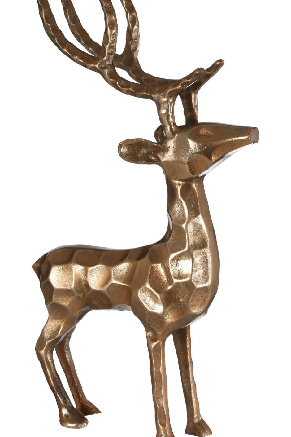 Statues & Sculptures Table Top|Animals^Royal Stag 50cm Gold Metal Indoor Statue
