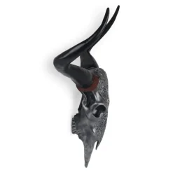 Statues & Sculptures Wall Art|Animals^Sacred Buffalo 63cm Silver Resin Wall Sculpture