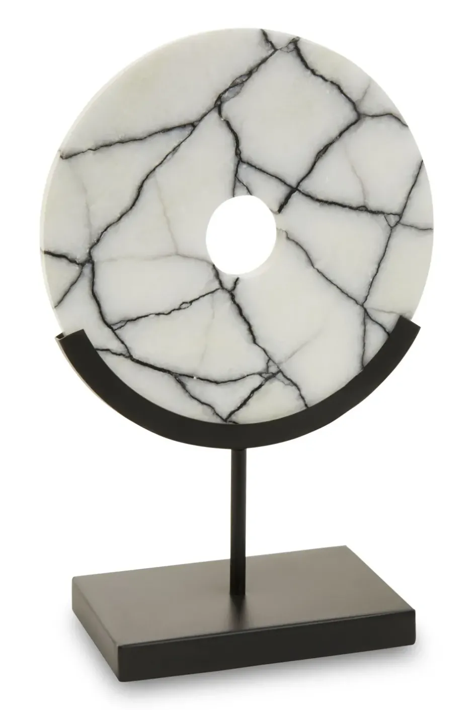 Statues & Sculptures Table Top|Abstract^Sacred Circle 34cm White Marble Indoor Sculpture