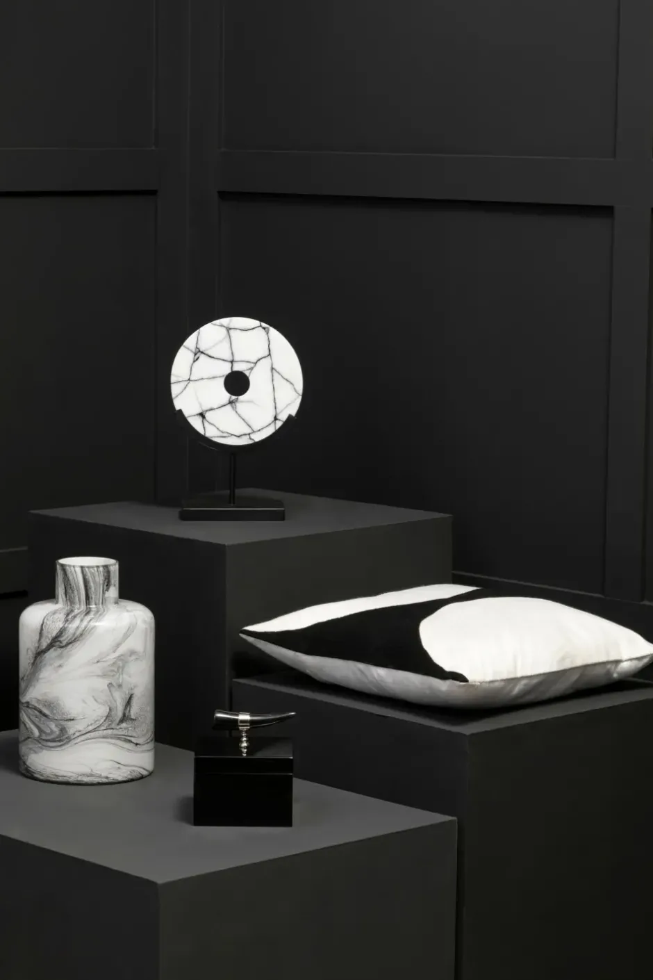 Statues & Sculptures Table Top|Abstract^Sacred Circle 34cm White Marble Indoor Sculpture