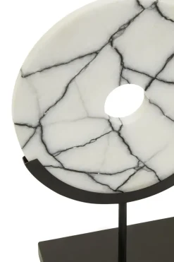 Statues & Sculptures Table Top|Abstract^Sacred Circle 34cm White Marble Indoor Sculpture