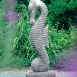 Statues & Sculptures Sealife^Seahorse 80cm Stone Garden Ornament