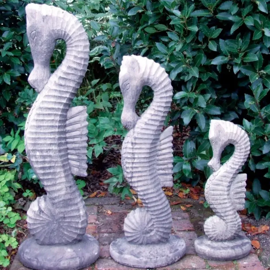 Statues & Sculptures Sealife^Seahorses Set Stone Garden Ornaments