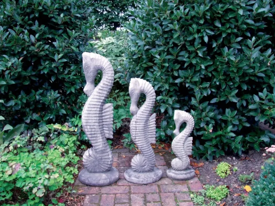 Statues & Sculptures Sealife^Seahorses Set Stone Garden Ornaments