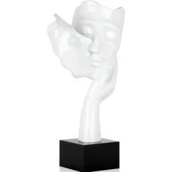 Statues & Sculptures Figurative|Table Top^Secret Kiss 50cm White Resin Indoor Sculpture