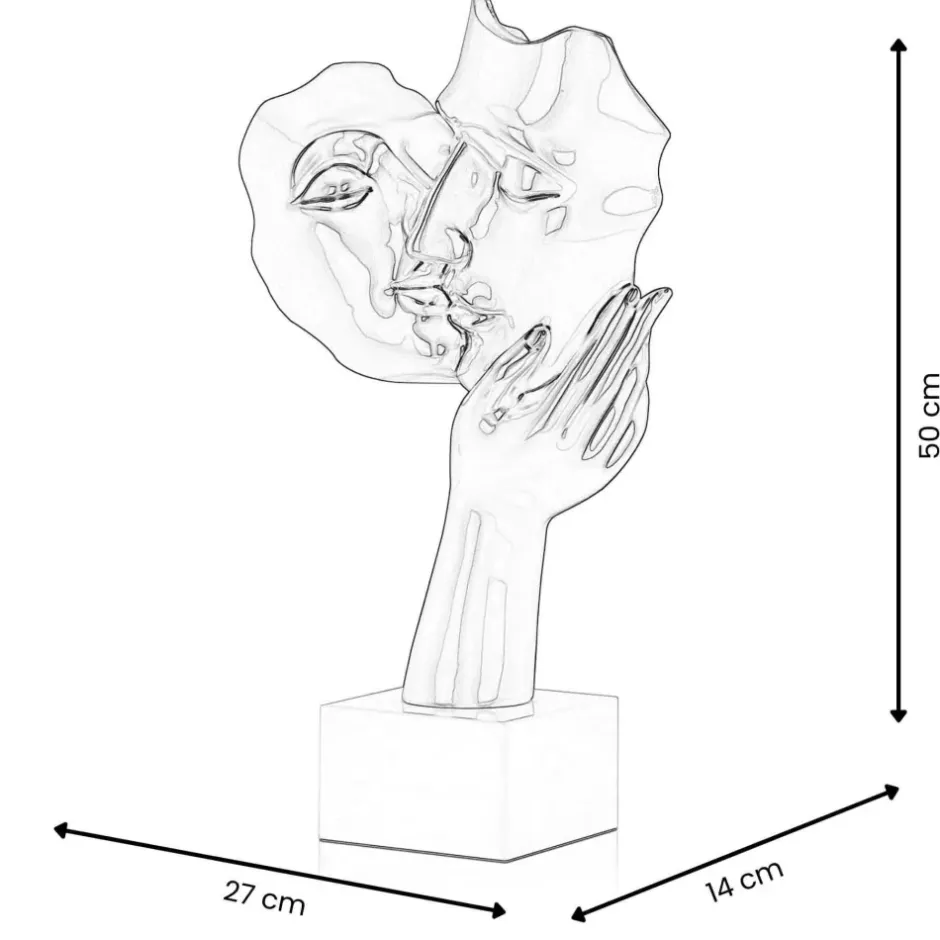 Statues & Sculptures Figurative|Table Top^Secret Kiss 50cm White Resin Indoor Sculpture