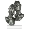 Statues & Sculptures Figurative|Table Top^Secret Lovers 57cm Anthracite Resin Indoor Sculpture