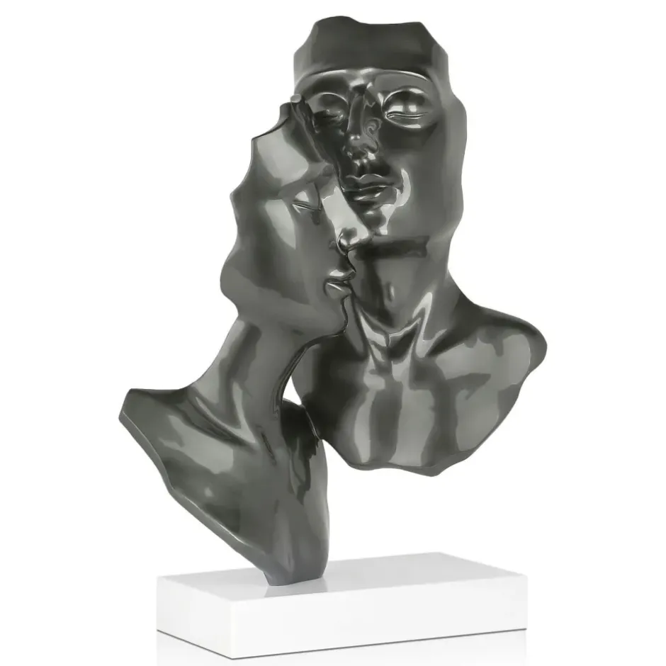 Statues & Sculptures Figurative|Table Top^Secret Lovers 57cm Anthracite Resin Indoor Sculpture
