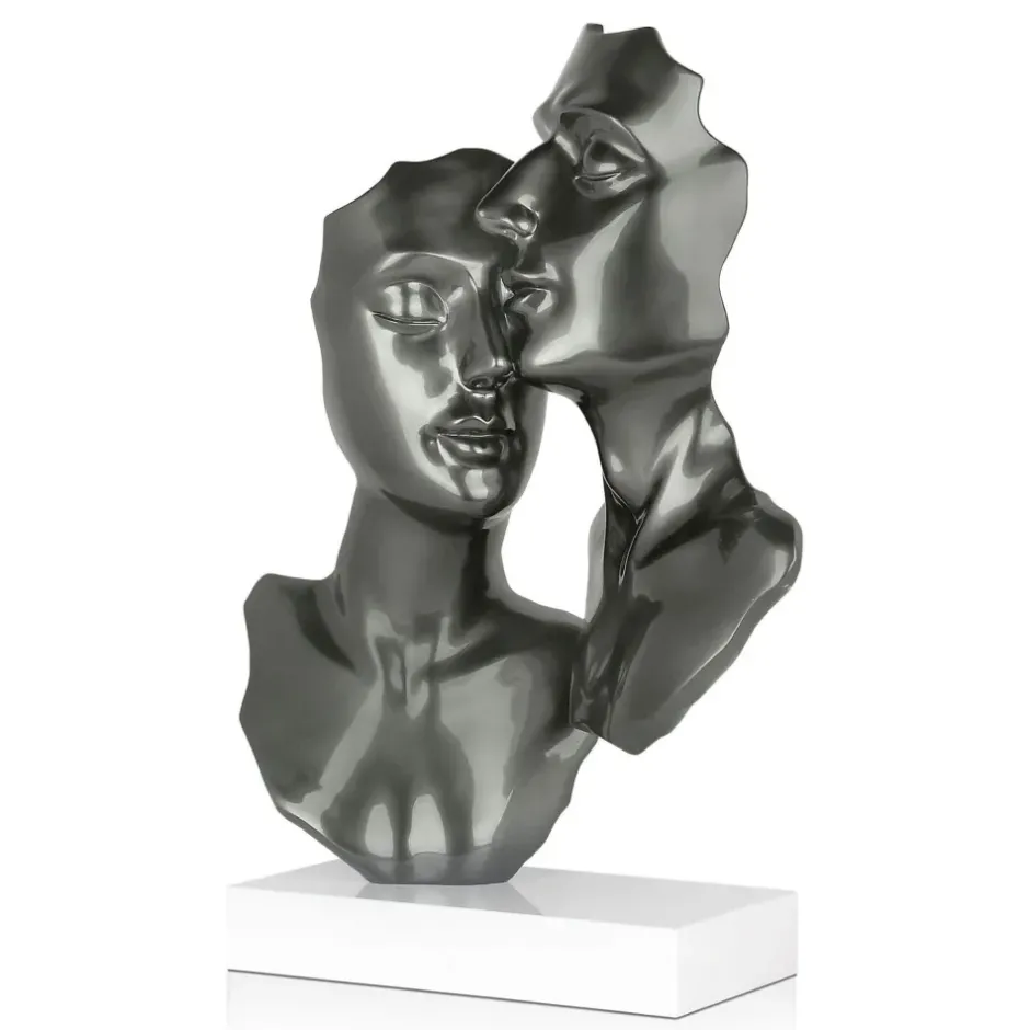 Statues & Sculptures Figurative|Table Top^Secret Lovers 57cm Anthracite Resin Indoor Sculpture