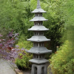 Statues & Sculptures Pagodas^Seven Piece Japanese Pagoda Stone Garden Ornament