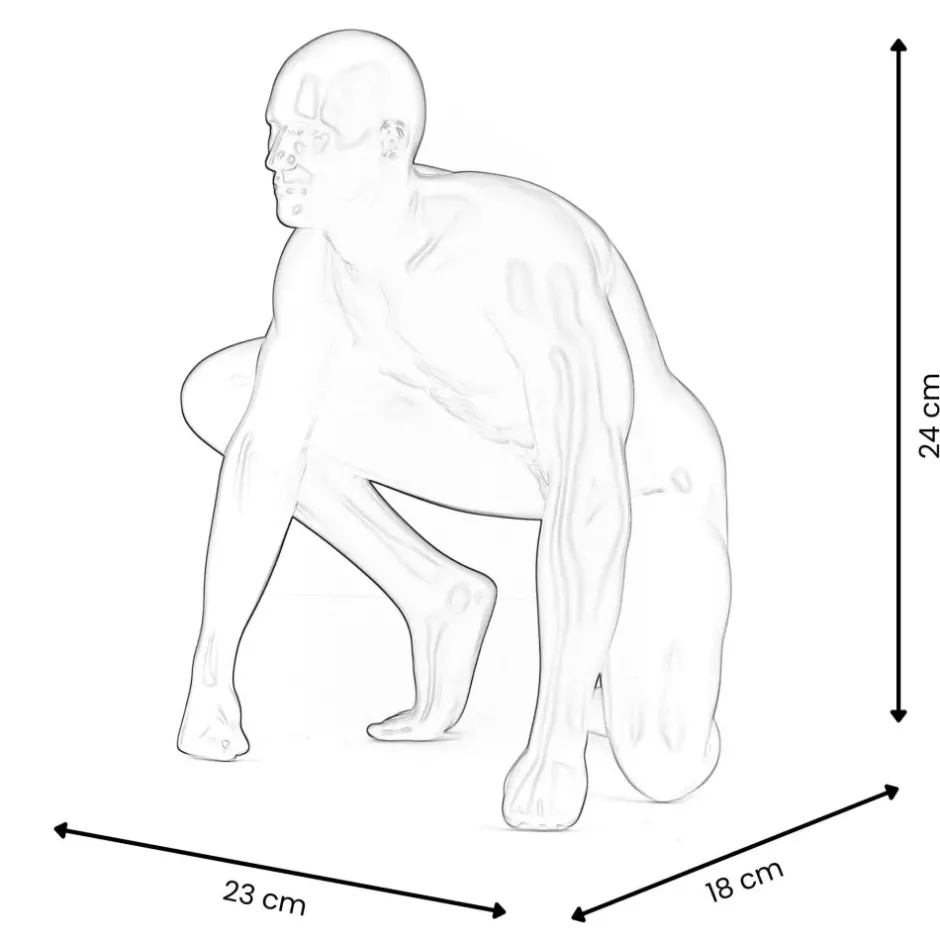 Statues & Sculptures Figurative|Table Top^Shadow Protector 24cm Anthracite Resin Indoor Sculpture