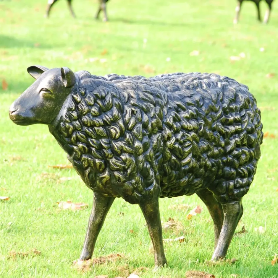 Statues & Sculptures Farm^Sheep Life-Size Bronze Metal Garden Statue