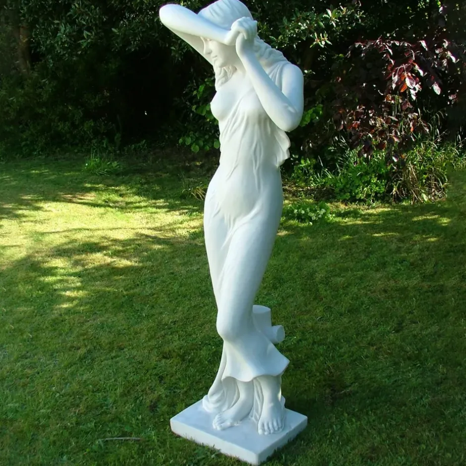Statues & Sculptures Greek^Shy Maiden 85cm Marble Resin Garden Statue