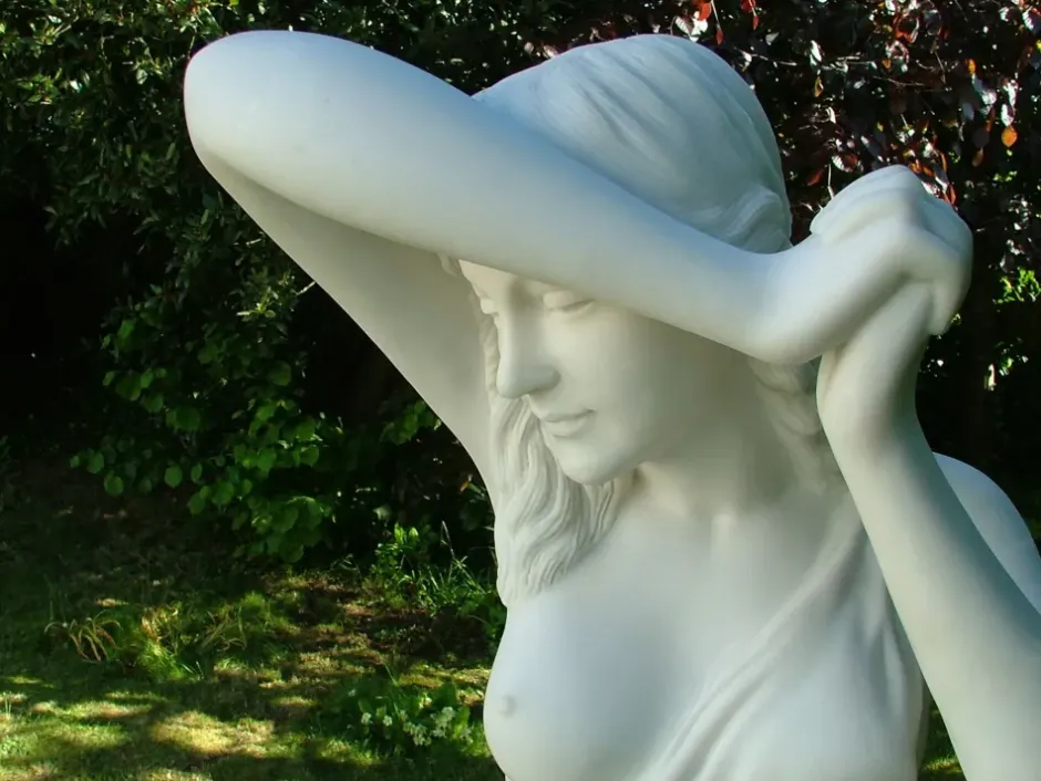Statues & Sculptures Greek^Shy Maiden 85cm Marble Resin Garden Statue