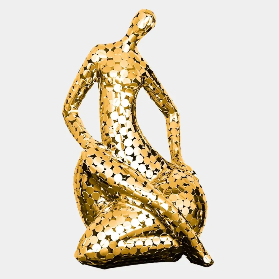 Statues & Sculptures Table Top|Floor Standing^Silent Soul 81cm Gold Metal Indoor Sculpture
