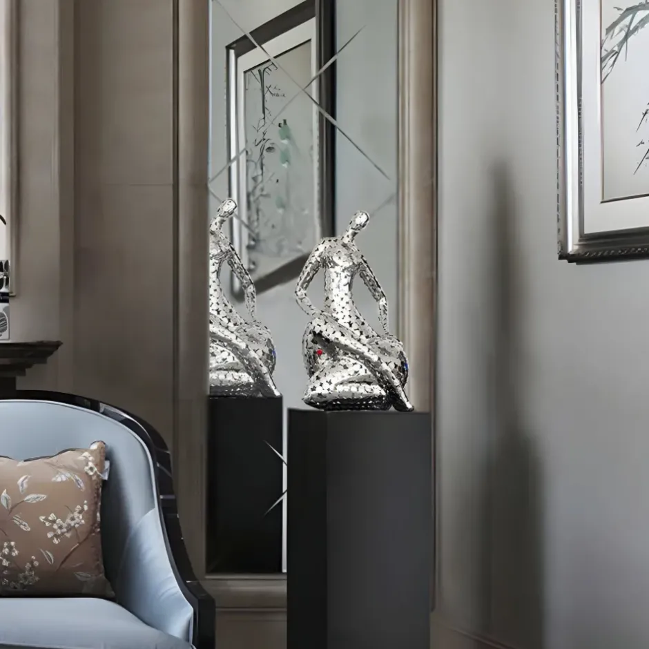 Statues & Sculptures Figurative|Table Top^Silent Soul 81cm Silver Metal Indoor Sculpture