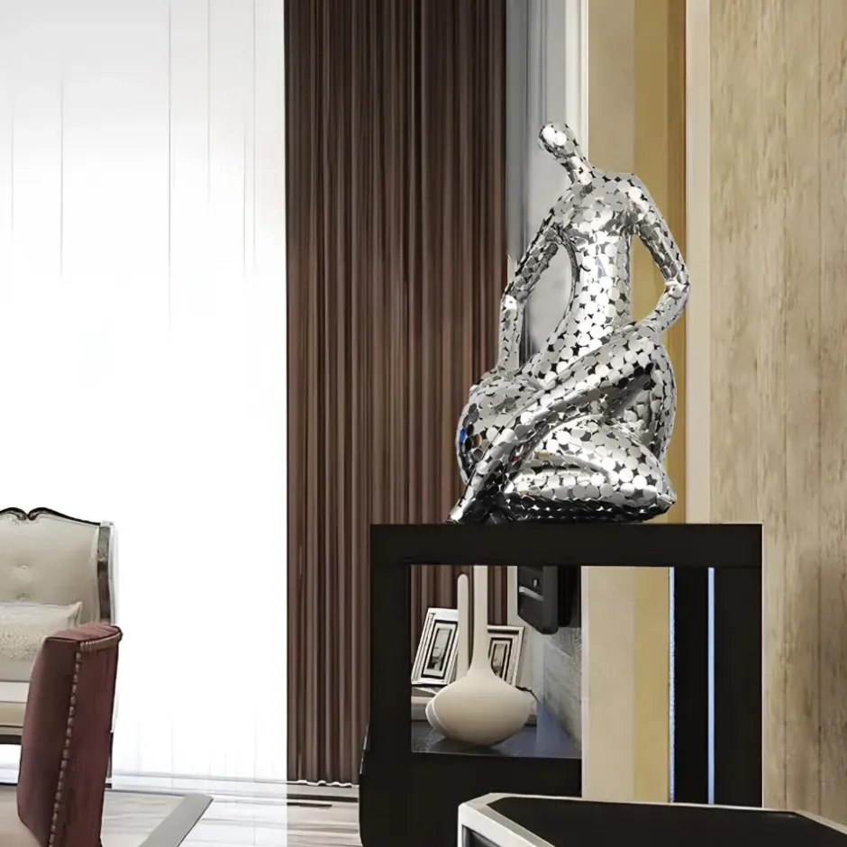 Statues & Sculptures Figurative|Table Top^Silent Soul 81cm Silver Metal Indoor Sculpture