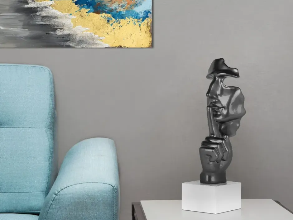 Statues & Sculptures Figurative|Table Top^Silent Warrior 48cm Anthracite Resin Indoor Sculpture