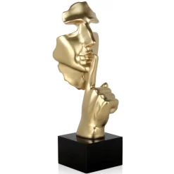 Statues & Sculptures Figurative|Table Top^Silent Warrior 48cm Gold Resin Indoor Sculpture