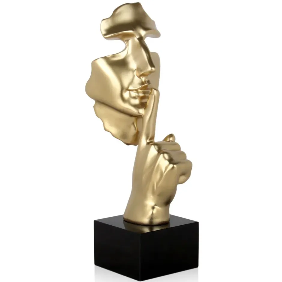 Statues & Sculptures Figurative|Table Top^Silent Warrior 48cm Gold Resin Indoor Sculpture
