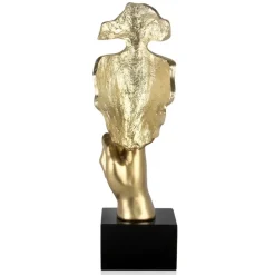 Statues & Sculptures Figurative|Table Top^Silent Warrior 48cm Gold Resin Indoor Sculpture